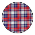 USA Plaid Pattern Print Round Floor Mat