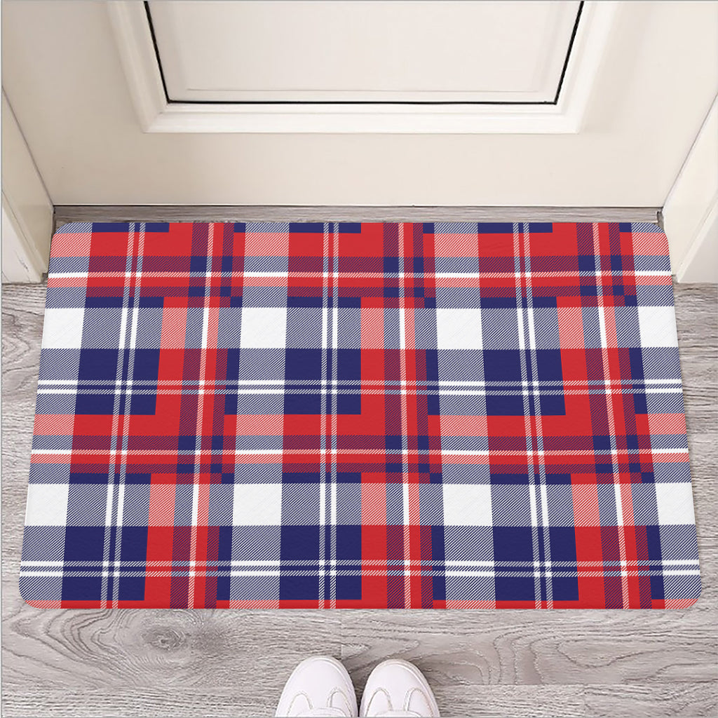 USA Plaid Pattern Print Rubber Doormat