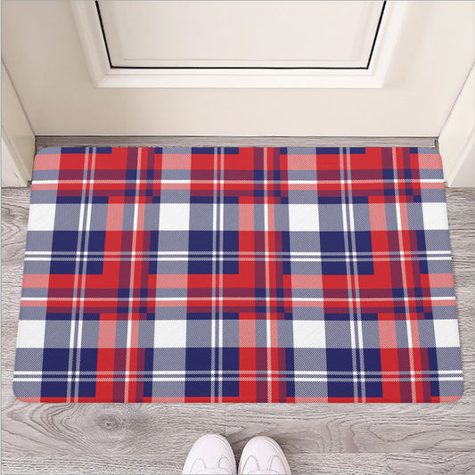 USA Plaid Pattern Print Rubber Doormat