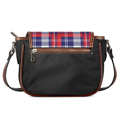 USA Plaid Pattern Print Saddle Bag