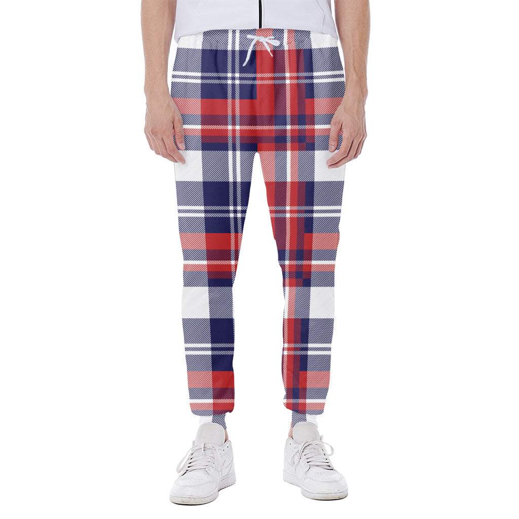 USA Plaid Pattern Print Scuba Joggers