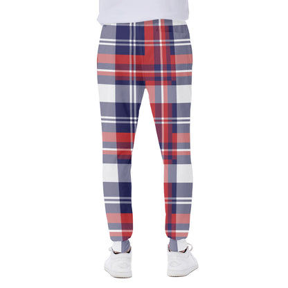 USA Plaid Pattern Print Scuba Joggers