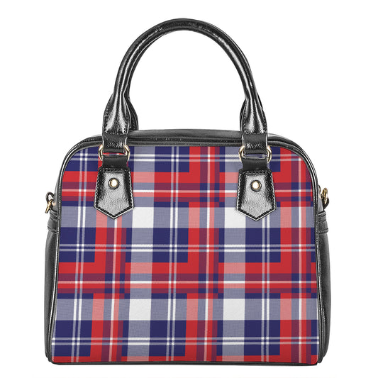 USA Plaid Pattern Print Shoulder Handbag