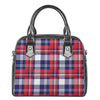 USA Plaid Pattern Print Shoulder Handbag