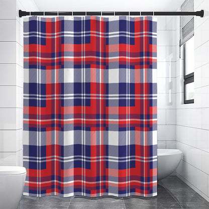 USA Plaid Pattern Print Shower Curtain
