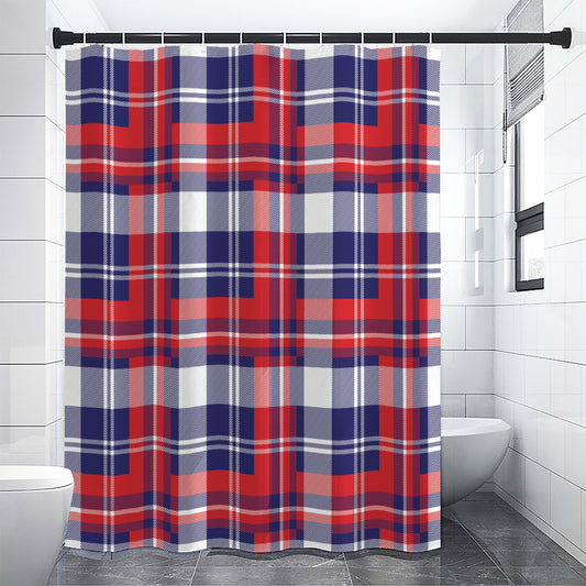USA Plaid Pattern Print Shower Curtain