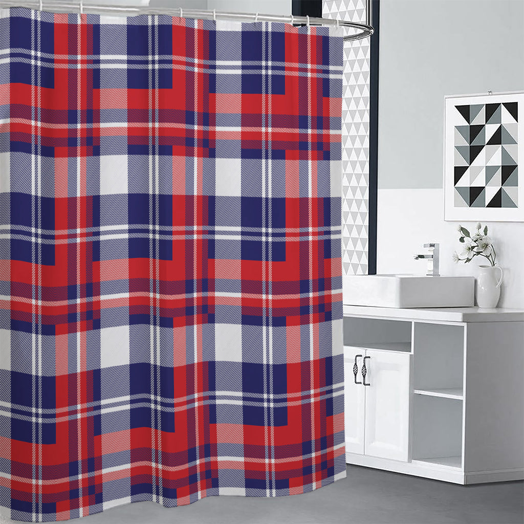 USA Plaid Pattern Print Shower Curtain