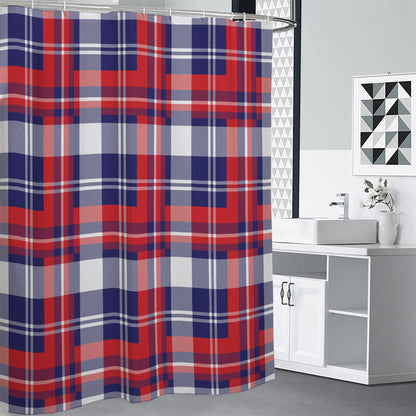 USA Plaid Pattern Print Shower Curtain