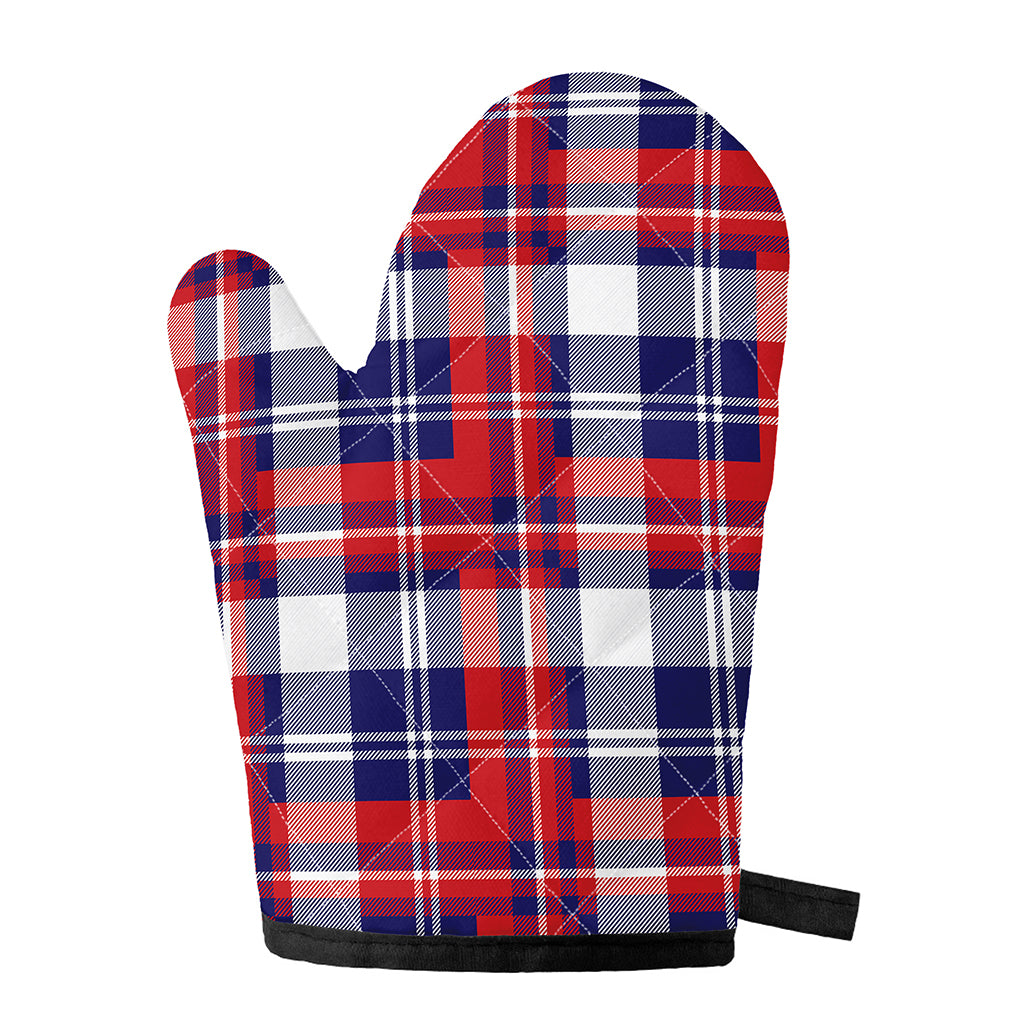 USA Plaid Pattern Print Single Oven Mitt