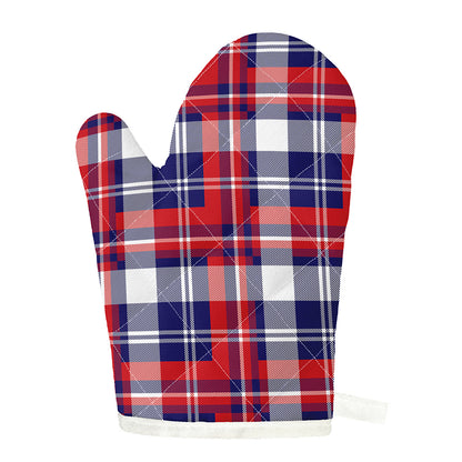 USA Plaid Pattern Print Single Oven Mitt