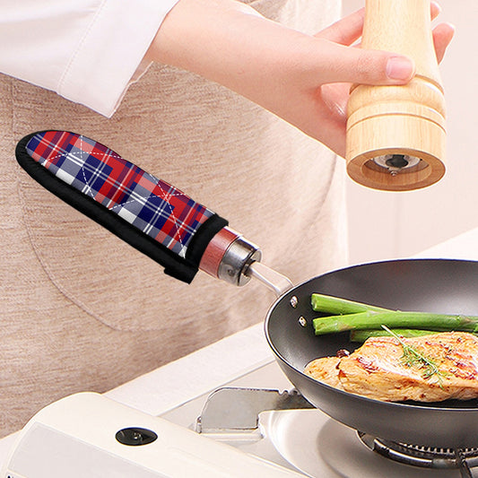 USA Plaid Pattern Print Skillet Handle Cover