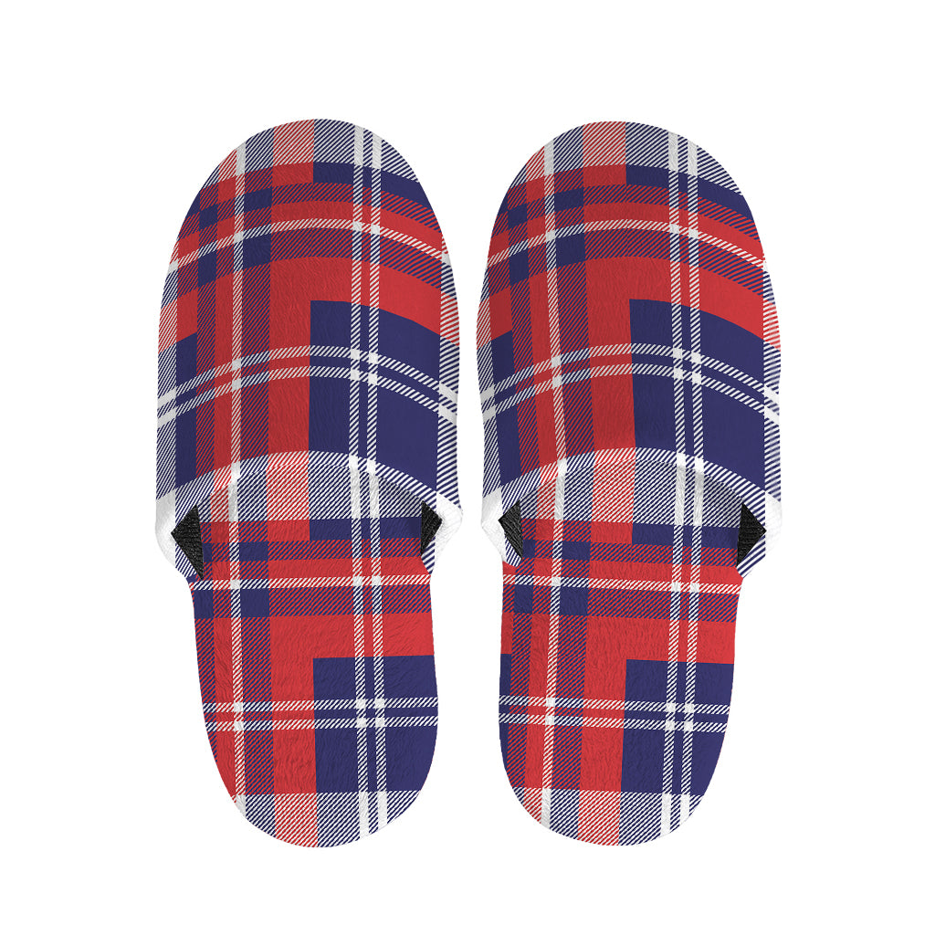 USA Plaid Pattern Print Slippers