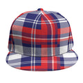 USA Plaid Pattern Print Snapback Cap