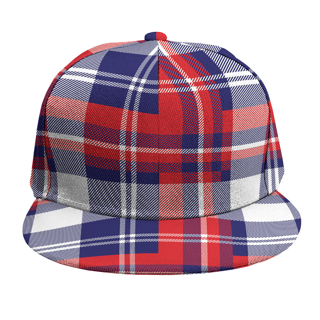 USA Plaid Pattern Print Snapback Cap