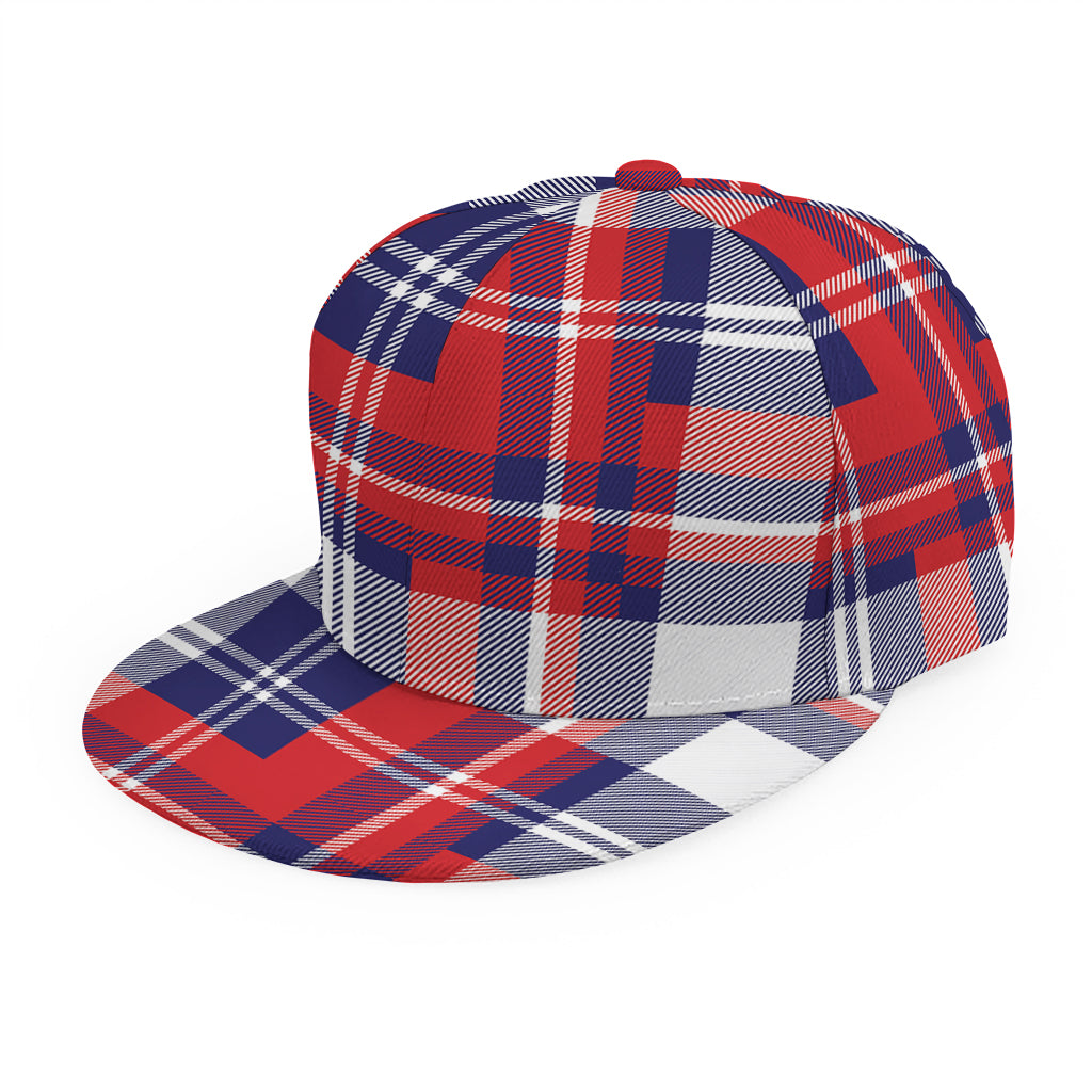 USA Plaid Pattern Print Snapback Cap