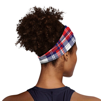 USA Plaid Pattern Print Sports Headband