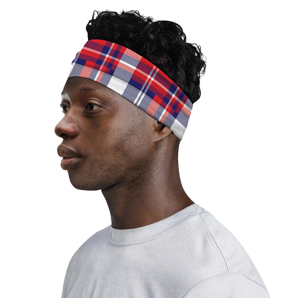 USA Plaid Pattern Print Sports Headband