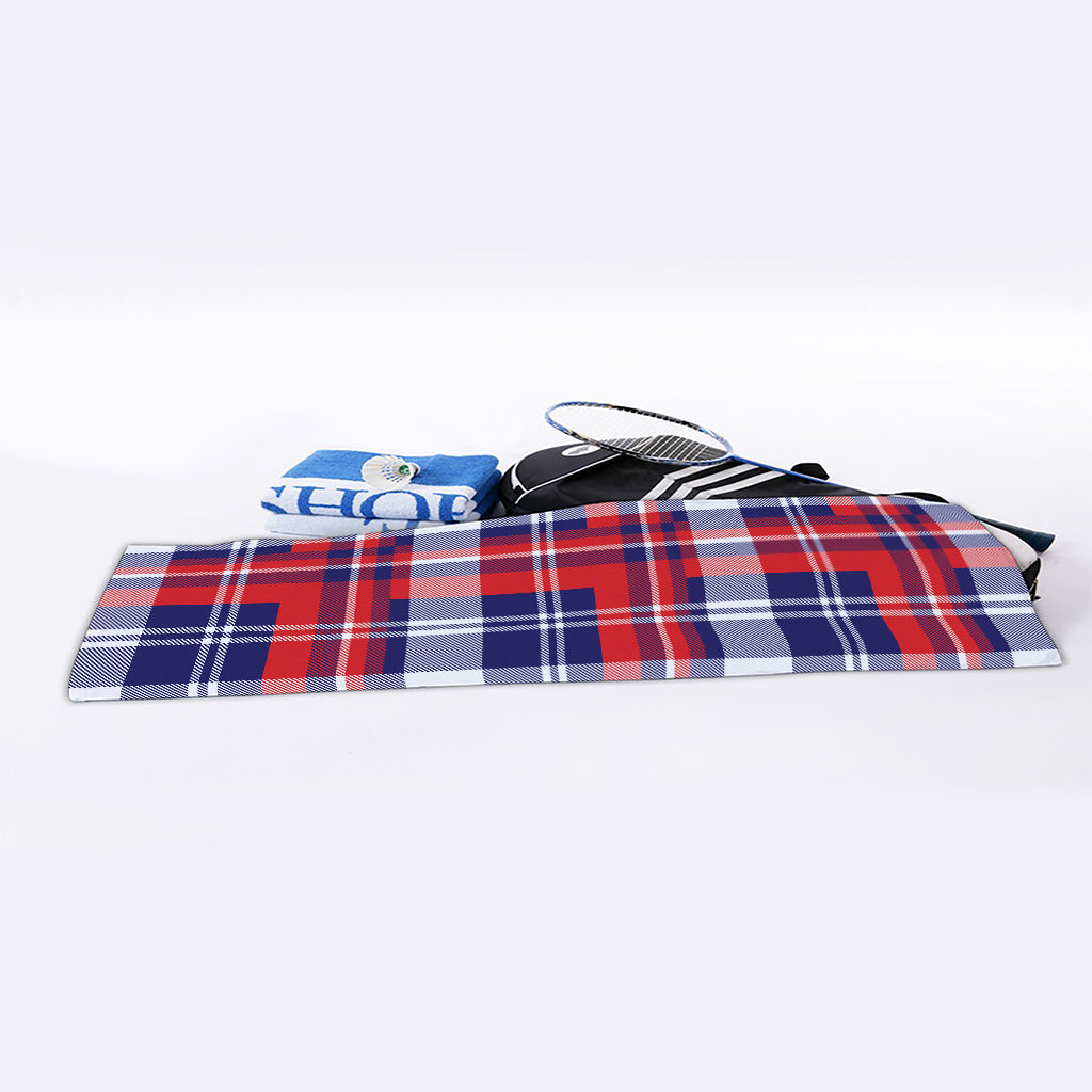 USA Plaid Pattern Print Sports Towel