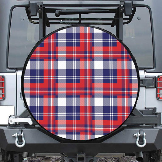 USA Plaid Pattern Print Tire Cover