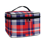 USA Plaid Pattern Print Travel Makeup Bag
