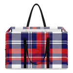 USA Plaid Pattern Print Utility Tote Bag