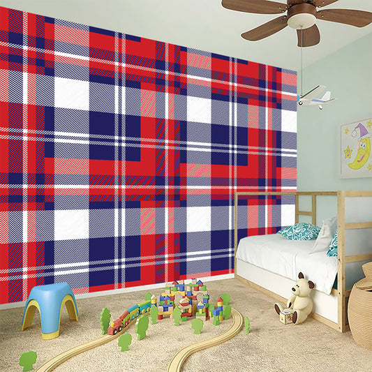 USA Plaid Pattern Print Wall Sticker