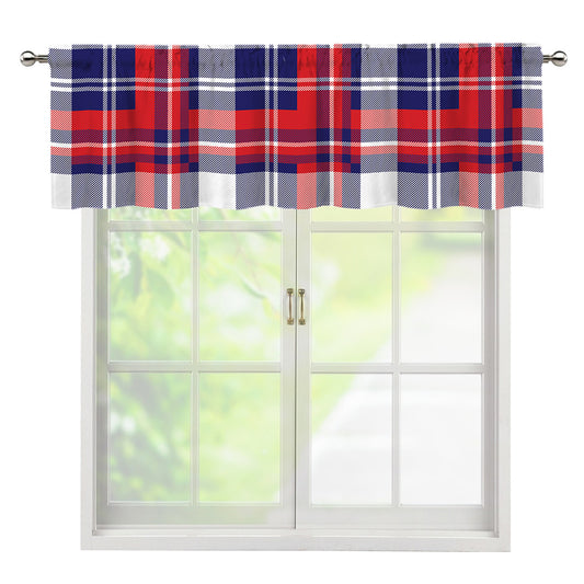 USA Plaid Pattern Print Window Valance
