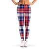 USA Plaid Pattern Print Women's Leggings