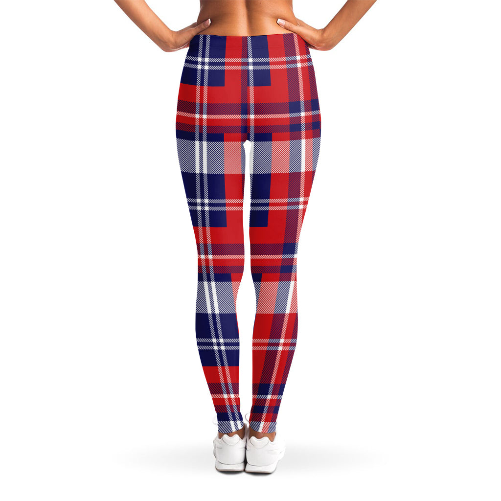 USA Plaid Pattern Print Women's Leggings