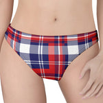 USA Plaid Pattern Print Women's Thong