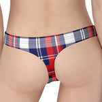 USA Plaid Pattern Print Women's Thong
