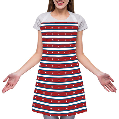USA Striped Pattern Print Adjustable Apron