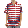 USA Striped Pattern Print Aloha Shirt