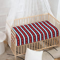 USA Striped Pattern Print Baby Crib Sheet