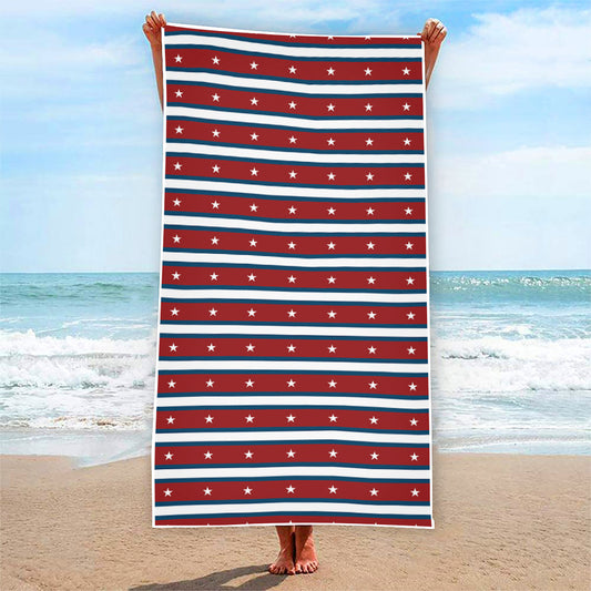 USA Striped Pattern Print Beach Towel
