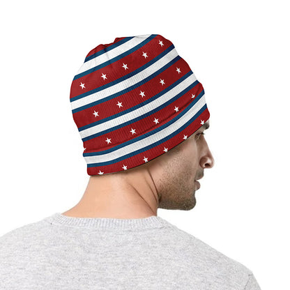 USA Striped Pattern Print Beanie