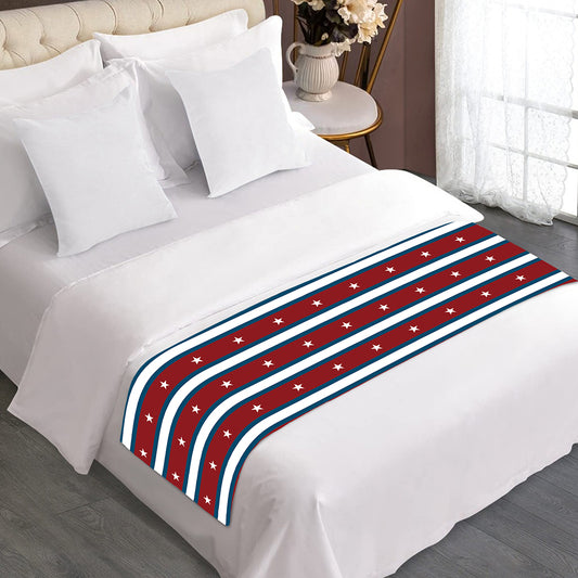 USA Striped Pattern Print Bed Runner