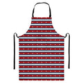 USA Striped Pattern Print Bib Apron With Pocket