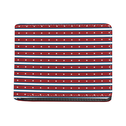 USA Striped Pattern Print Bifold Wallet