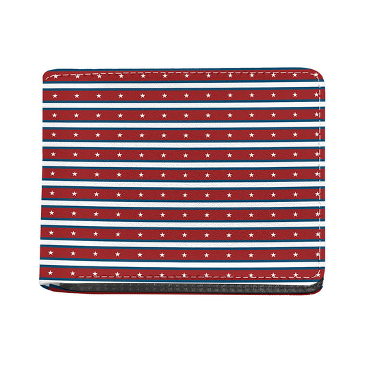 USA Striped Pattern Print Bifold Wallet
