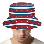 USA Striped Pattern Print Bucket Hat