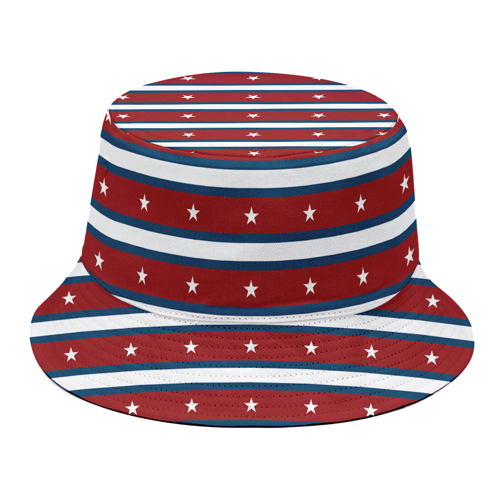 USA Striped Pattern Print Bucket Hat