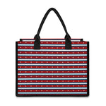 USA Striped Pattern Print Canvas Tote Bag