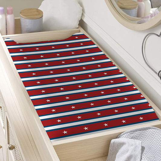 USA Striped Pattern Print Changing Pad Cover