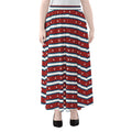 USA Striped Pattern Print Chiffon Maxi Skirt