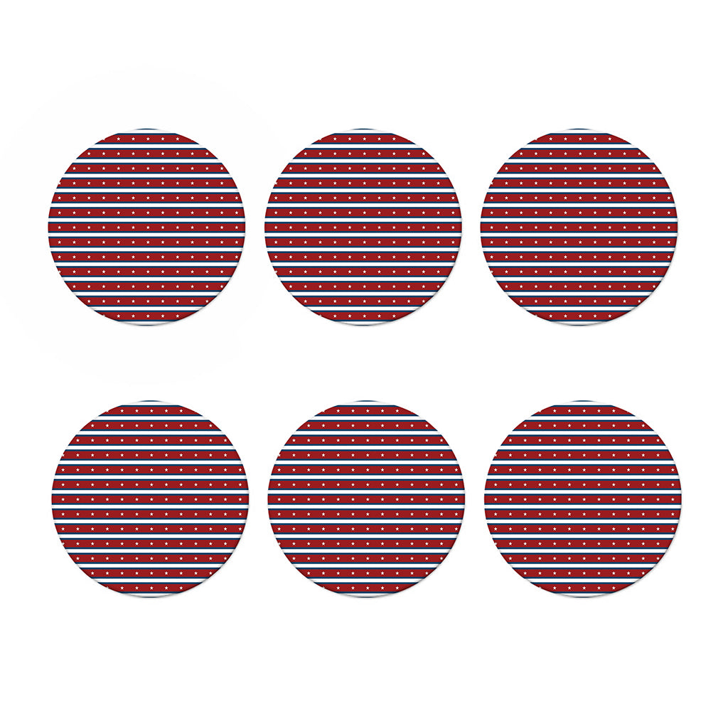 USA Striped Pattern Print Coaster Set