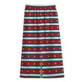 USA Striped Pattern Print Cotton Front Slit Maxi Skirt