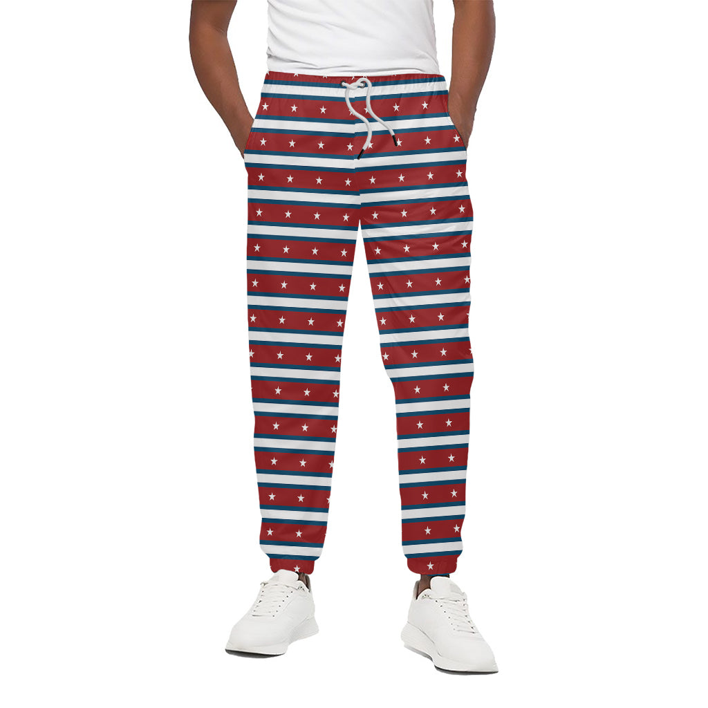 USA Striped Pattern Print Cotton Pants