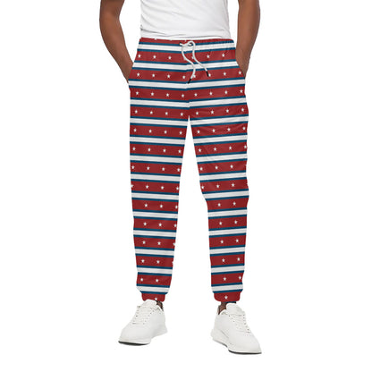 USA Striped Pattern Print Cotton Pants