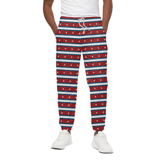 USA Striped Pattern Print Cotton Pants
